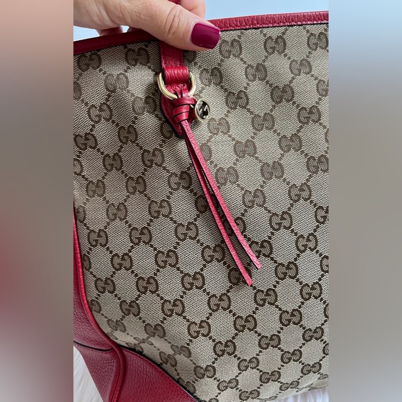 Gucci GG Canvas Red Medium Bree Tote - Picture 16 of 16